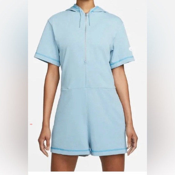 Nike Vestido Icon Clash Blue Romper Women Size Small - Picture 1 of 7